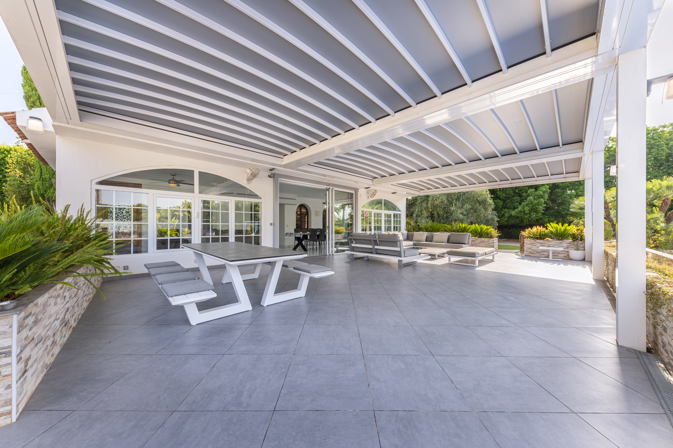 Terrace with stunning pool views